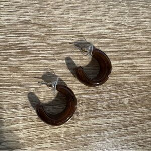 Elegant Brown Hoop Earrings